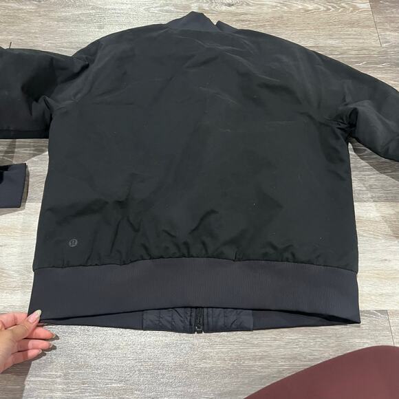 Lululemon Athletica Black Bomber Jacket Reversible Size 10 - Picture 9 of 12